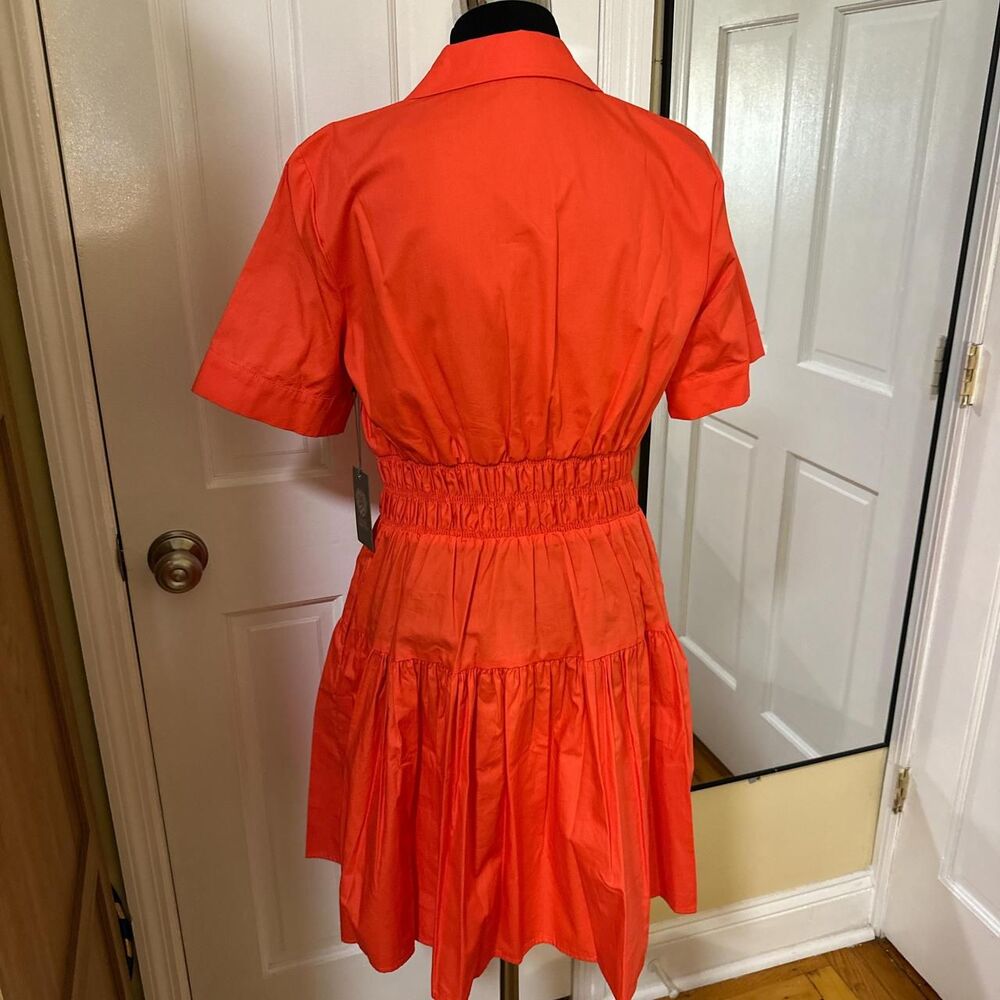 Vince Camuto Cotton Shirt collared Dress 12 large a-line Midi - Picture 8 of 8